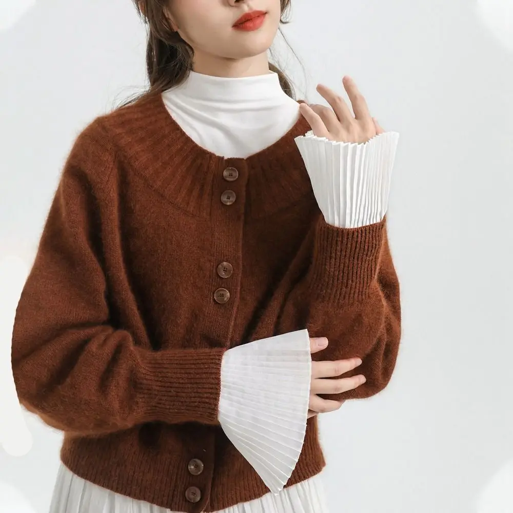 New Pleated Detachable Cuffs Sweet Shirt Pleated Flare Sleeve Women False Cuffs Decorative Fake Sleeve Sweater Decorative Cuffs