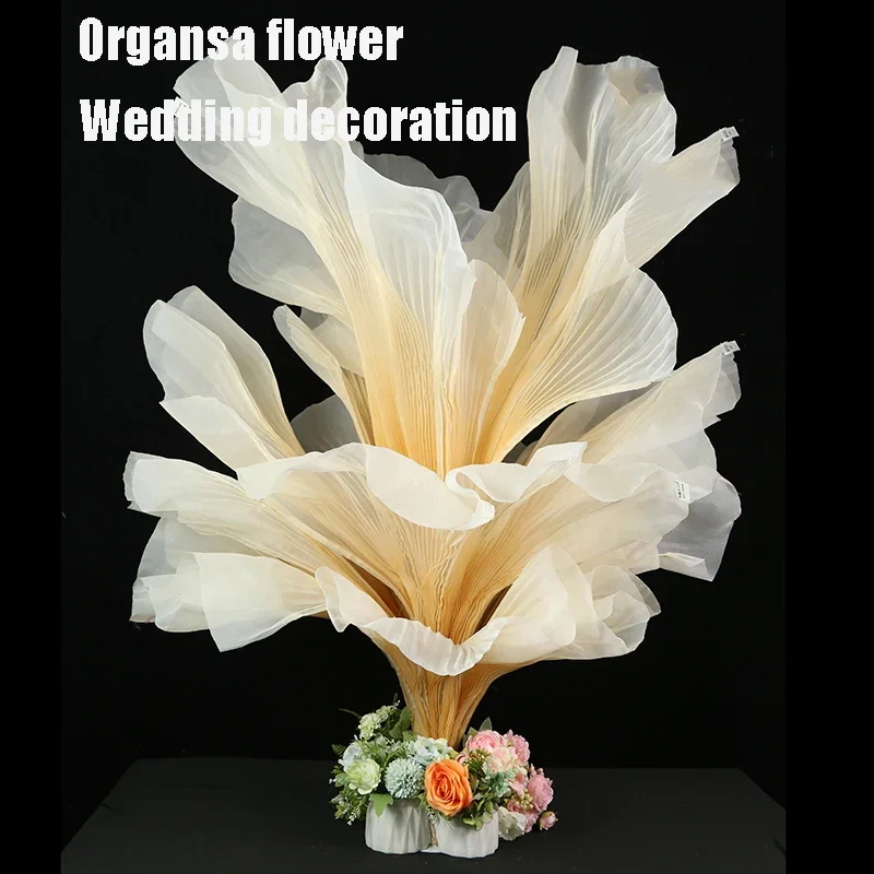 

Giant Artificial Petal Modeling Gauze Flowers Table Decoration Floral Wedding Background Party Event Decor Home Window Ornaments