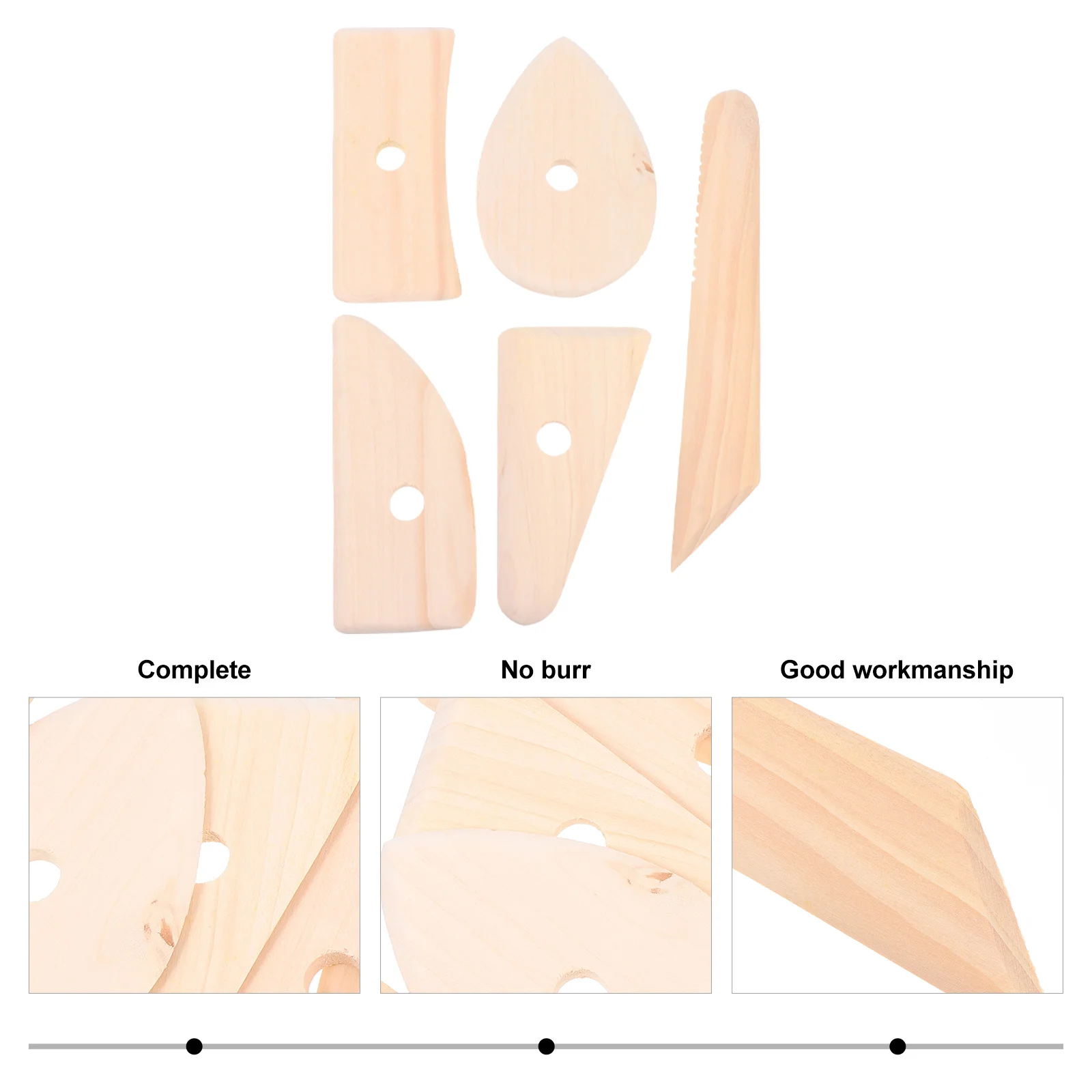 5 قطعة أدوات النحت الطيني بني فاتح لتقوم بها بنفسك مجموعة نحت الفخار المحمولة الطين اليد مكشطة أدوات النمذجة الخشبية لوازم الحرفية #6