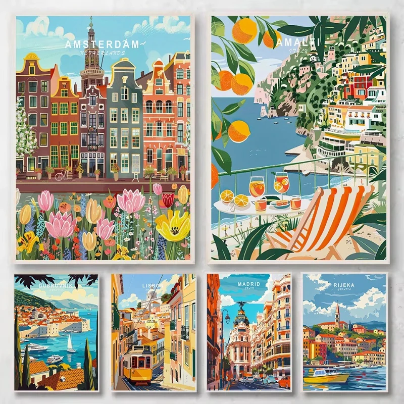 Home Decor Interior - Affiches colorées modernes sur toile de