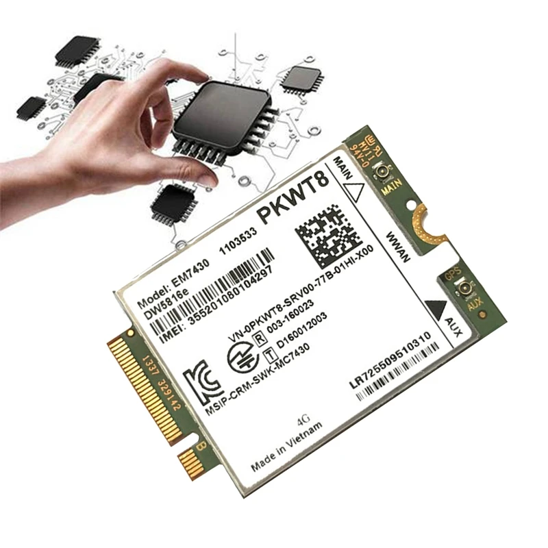 4g lteモジュール2アンテナ,em7430 dw5816e,dell Latitude 7280 7285 7290 7389 7390 7480 7490 e7470 cat6 dw5811e