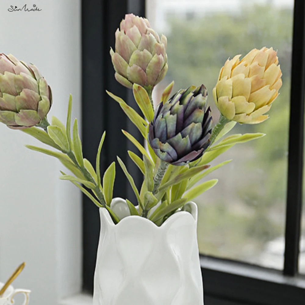 SunMade New High-end Artichoke Fruit Artificial Plants Living Room Decoration Flower Arrangement Accessaries Plantas Artificales