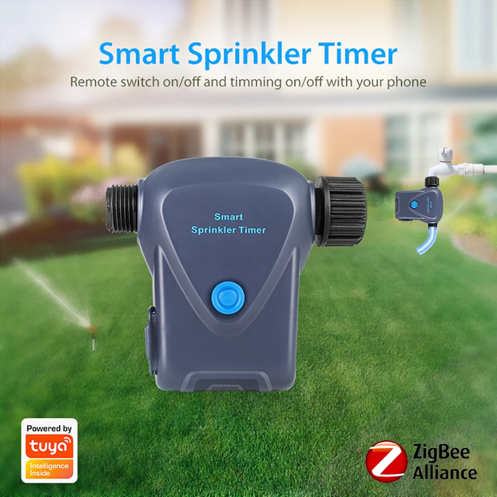 Tuya Smart Zigbee Water Timer Sprinkler Irrigation With Water Metering for Garden Plants Mobile Remote Control