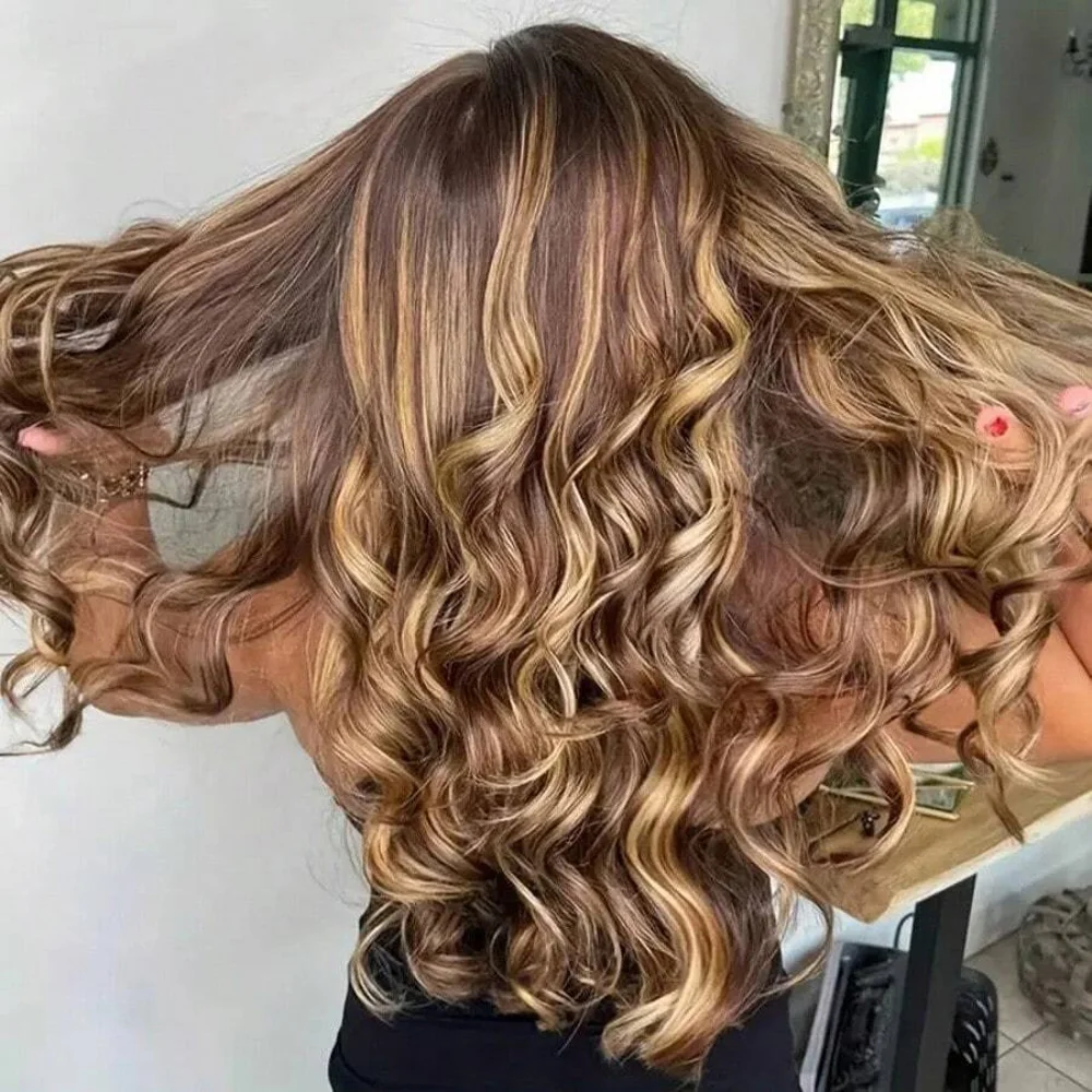 

250% Плотность Выделите Парик Человеческие Волосы Блондинка Ombre Объемная Волна 13X4 HD Парики Человеческих Волос на Шнуровке Для Женщин