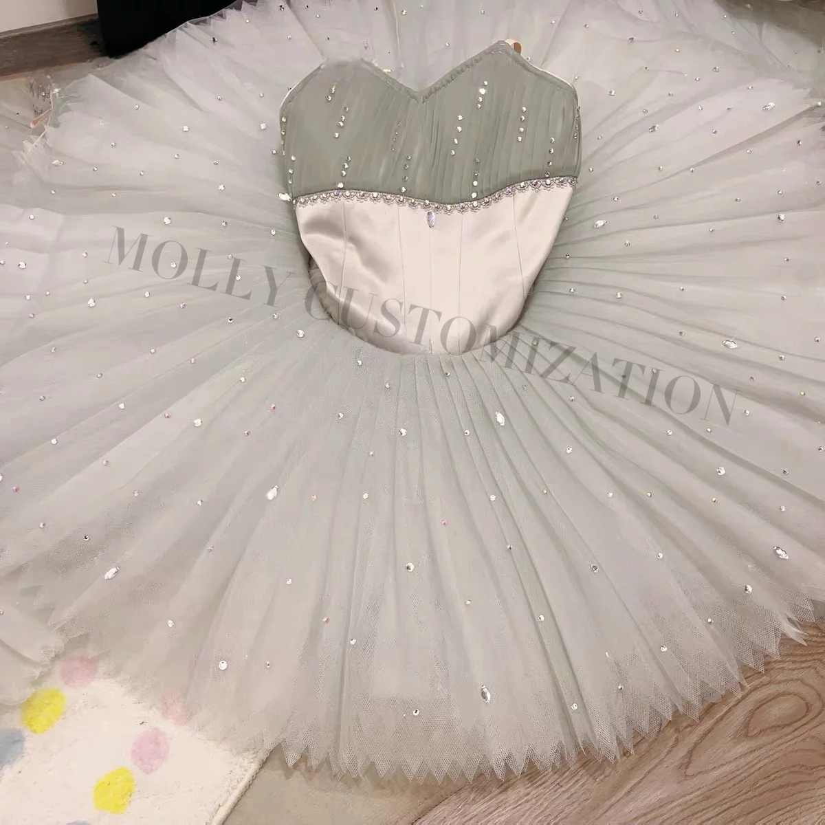 

Профессиональная настройка новой танцовщицы Silver Fairy Ballet GDC Competition Performance Юбка-пачка для взрослых и детей