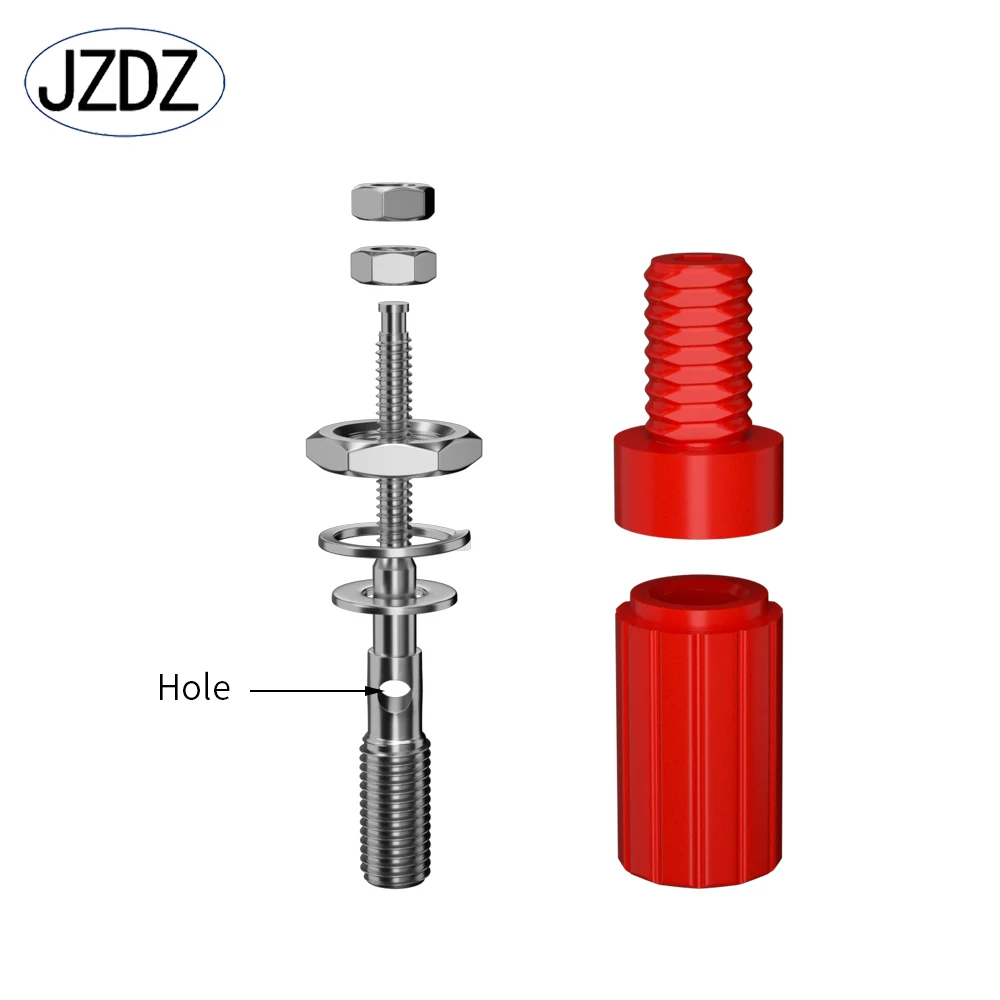 JZDZ 10pcs 4mm Banana Socket Binding Post Nut Banana Plug Jack Electrical Connector Terminal DIY Parts J.50006