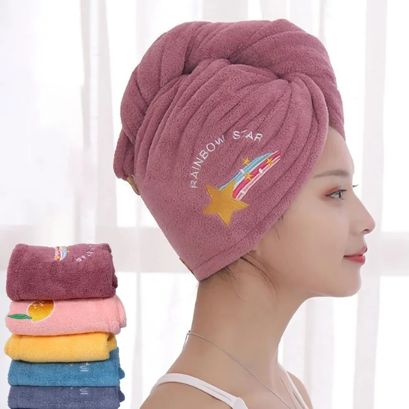 Microfiber Thick Coral Fleece Absorbent Quick-drying Cap Confinement Cap Women\'s Bag Turban Shower Cap Household Dry Hair Towel