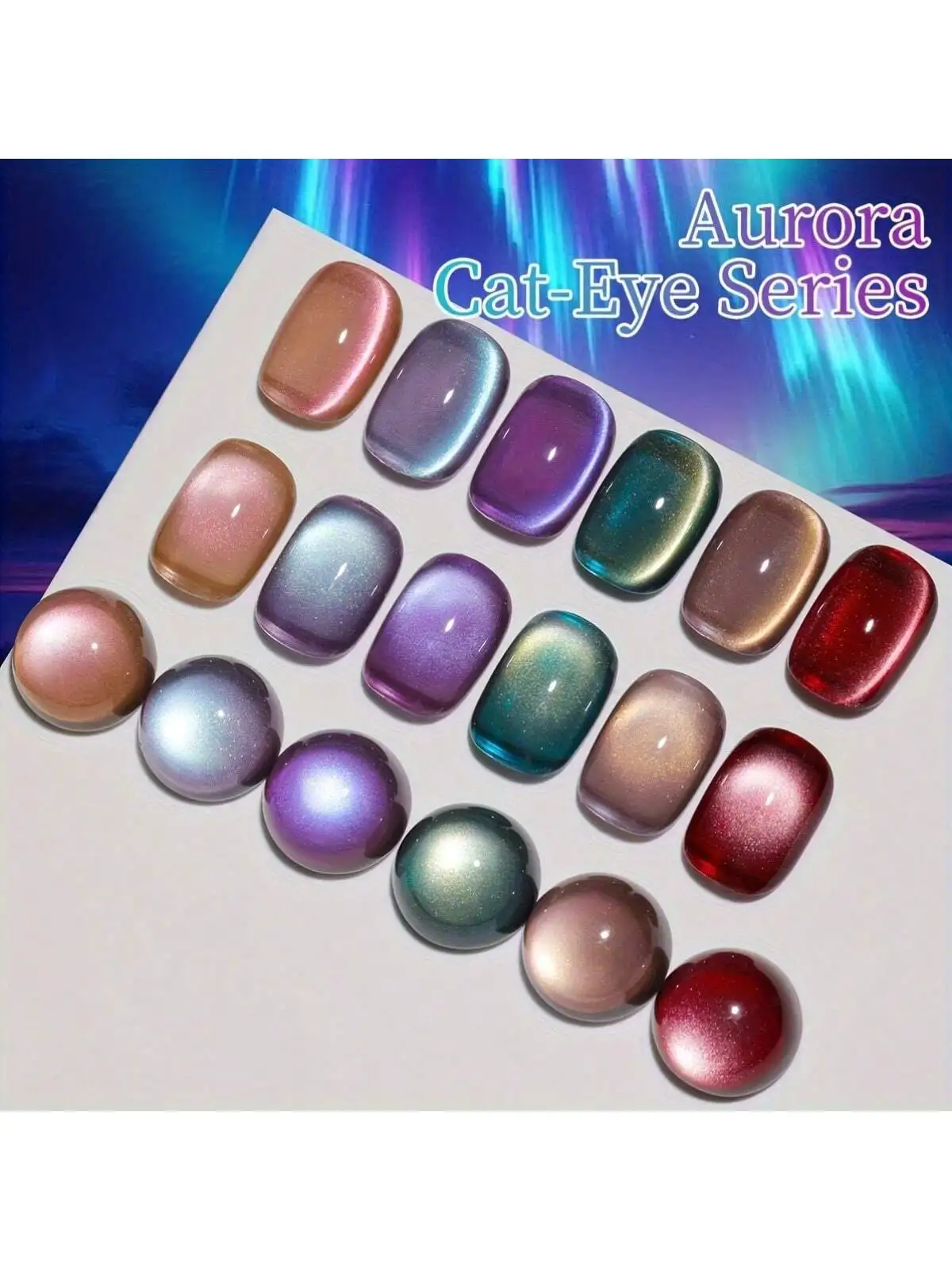 XEIJAYI 1pc Aurora Cat Eye Gel Nagellak Glitter Pailletten Nagellak Verwijderbare UV Polish Nail Art Geschikt voor Nail Art Design