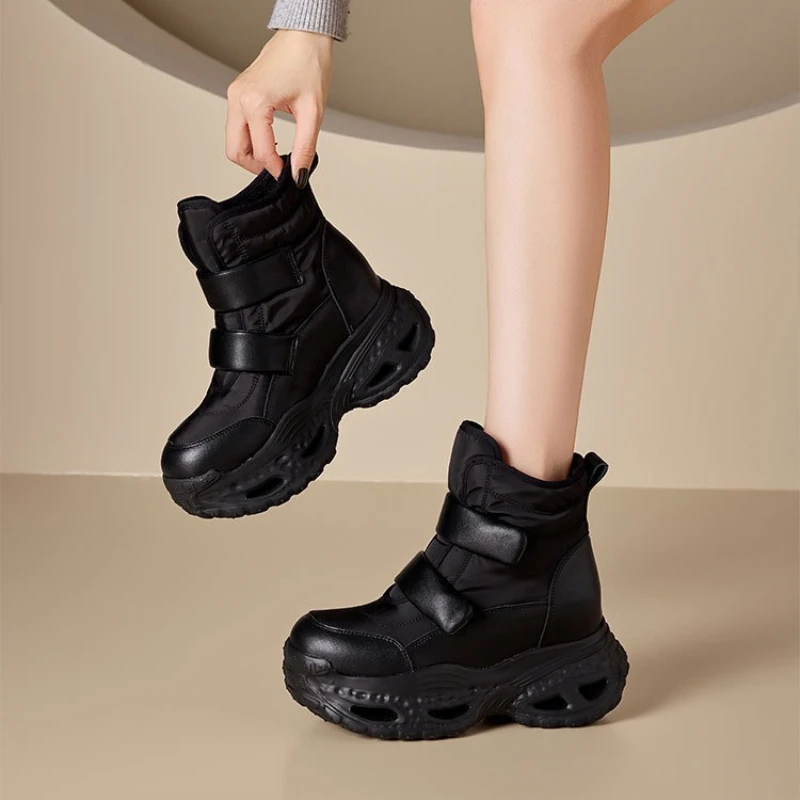 

Новинка 2023 года, женские зимние ботинки 10 см, непромокаемые теплые осенне-зимние женские ботильоны, ботильоны на платформе и каблуке, модные ботильоны