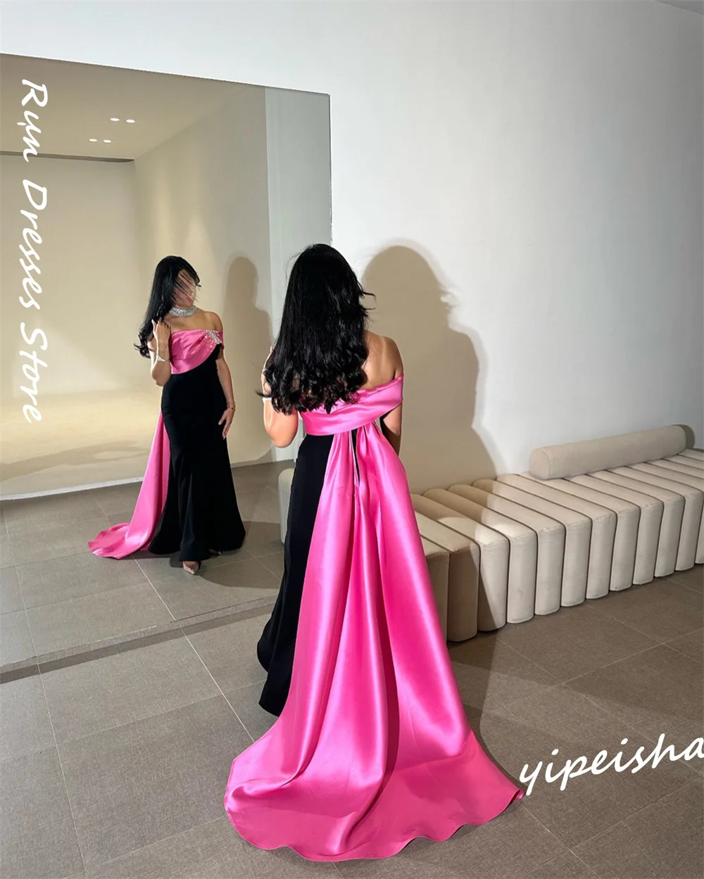 Customized Fashion One-shoulder Sheath Sweep/Brush Quinceanera Dresses Rhinestone s Formal Occasion Gown 롱원피스 robe femme soirée