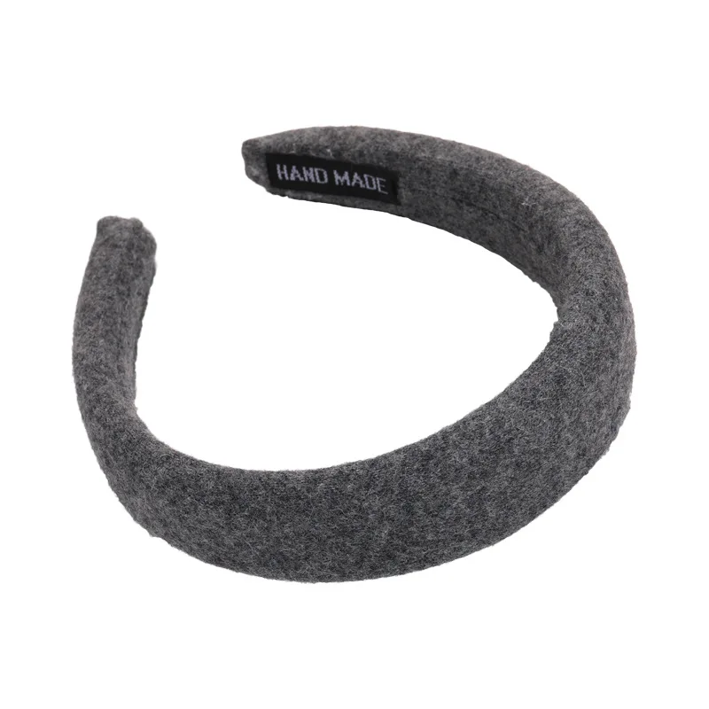 Grey Series Headbands Retro Knitted Bow Wide Hair Band for Woman Girl Elegant Hair Hoop Lady Winter Fashion Hair Accessories New