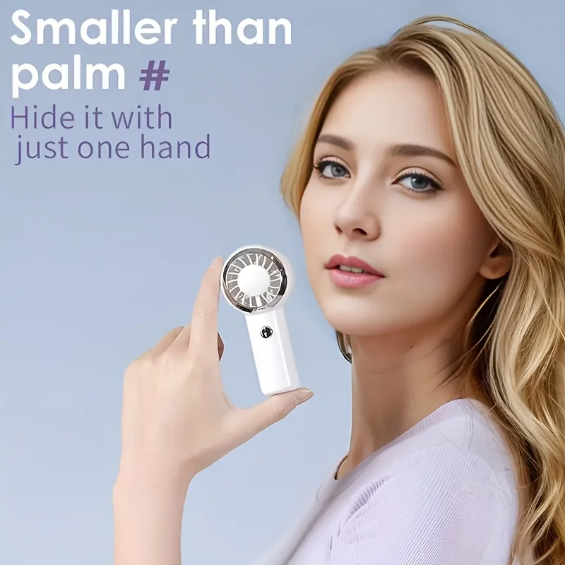 

Мини-вентилятор для ручного использования, 1 шт. — компактный дизайн, 3 уровня скорости ветра, карманный USB-вентилятор, идеально подходит для путешествий на природе, портативный вентилятор.