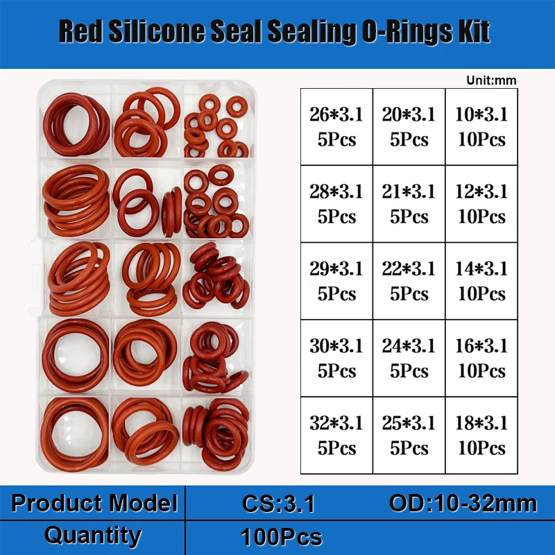 VMQ NBR FKM O-Ring Silikon Roter O-Ring Schwarzer Nitrilkautschuk O-Ring Autodichtungen Korrosion Hochtemperatur-Ölbeständiger Dichtungsscheibe – Detail 29