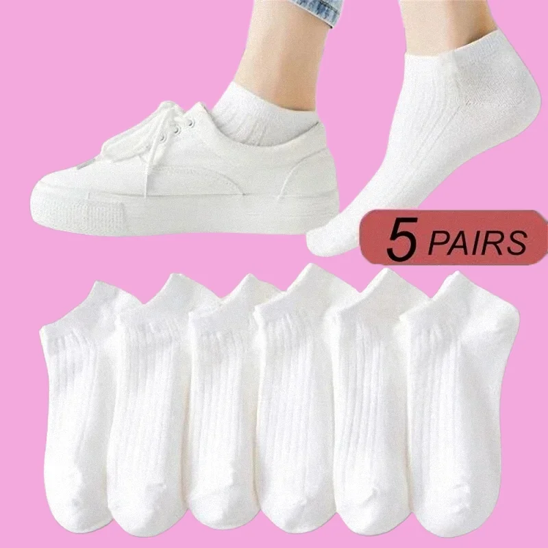 

5/10 Pairs Top Quality 100% Cotton Men Women Ankle Socks Invisible Sport Sweat-absorbing Low Cut White Black Tube Boat Socks