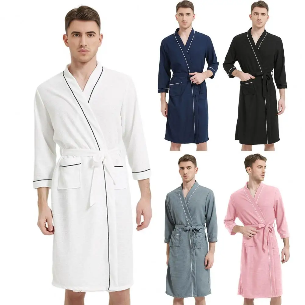 

Extended Couple Sleep Robe Men Women Fashion plus Size Waffle Bathrobe Pyjamas Winter Warm Home Clothes