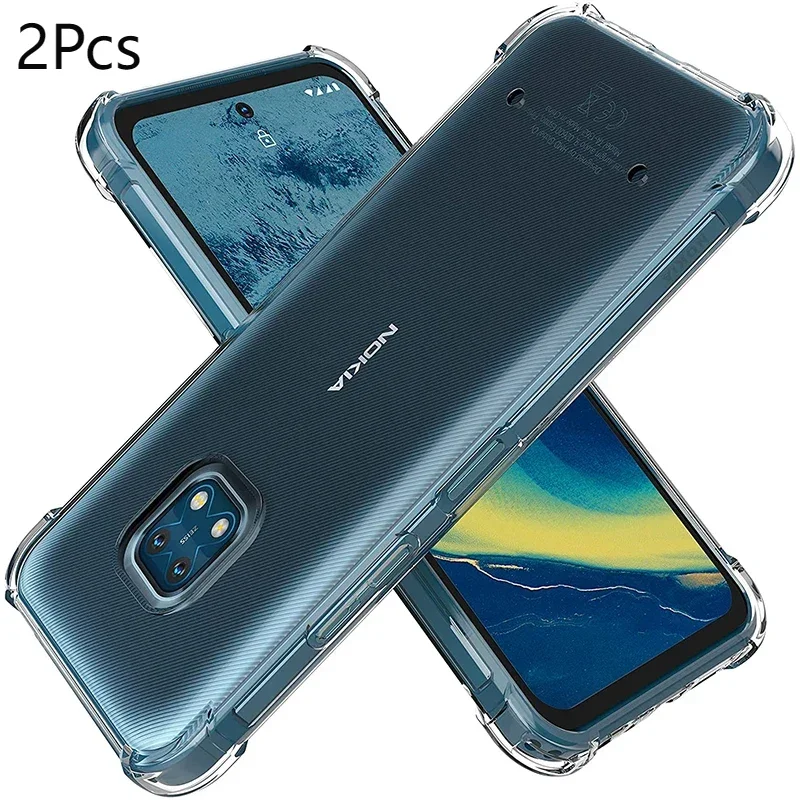 2pcs Case for Nokia XR 20 Reinforced Corner Soft TPU Clear Shockproof Cover For Nokia XR20 Couqe Fundas