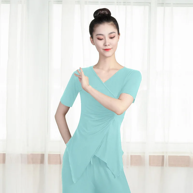 مجموعة سراويل واسعة الساق للرقص الصيفي للسيدات لممارسة الرقص، فستان ممارسة كلاسيكي حديث جديد للبالغين