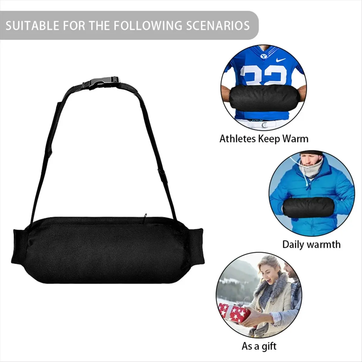 2026 NEW Football Hand Warmer with Zipped Pocket and Adjustable Waist Strap Handwarmer for Cold Weather Baseball Hiking Camping
