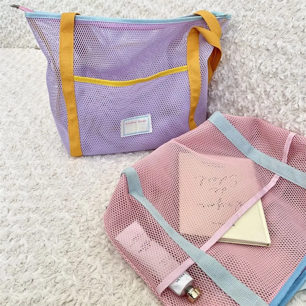 

Handbag Mesh Toiletry Bag Large Capacity Cosmetic Bag Clothes Storage Bag Fresh Color Wash Bag Hanging Shower Organizer