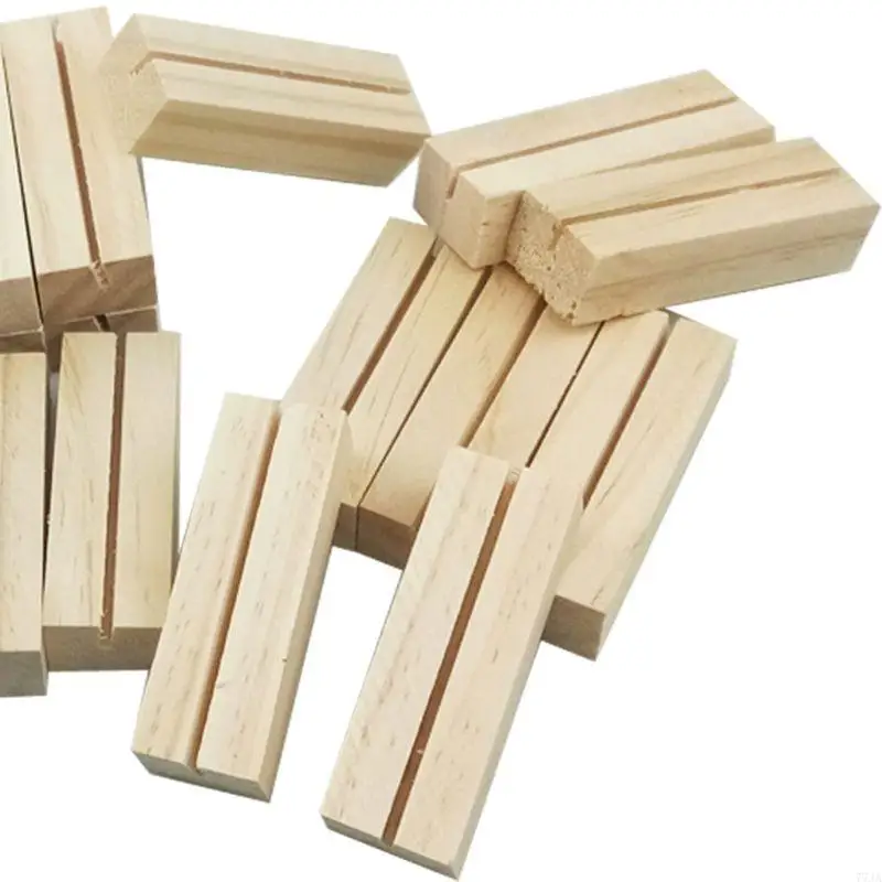77JA 20PCS Tên gỗ tự nhiên Memo clip ảnh có danh sách trang web dành cho máy tính để bàn
