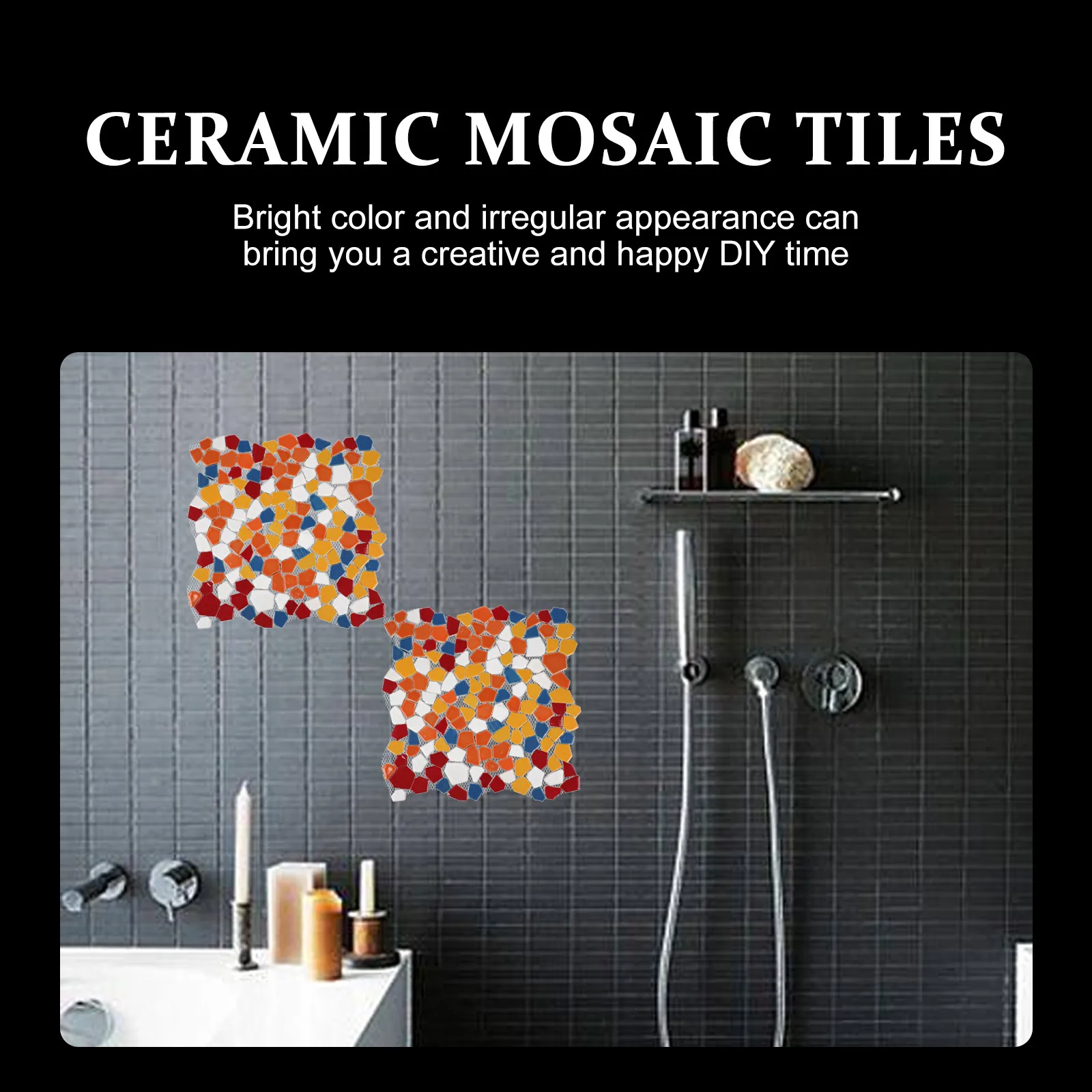 

Colorful Ceramic Mosaic Tiles Irregular Shape Bright DIY Craft Pieces for Home Garden Decor Art Supplies Mosaic Craft