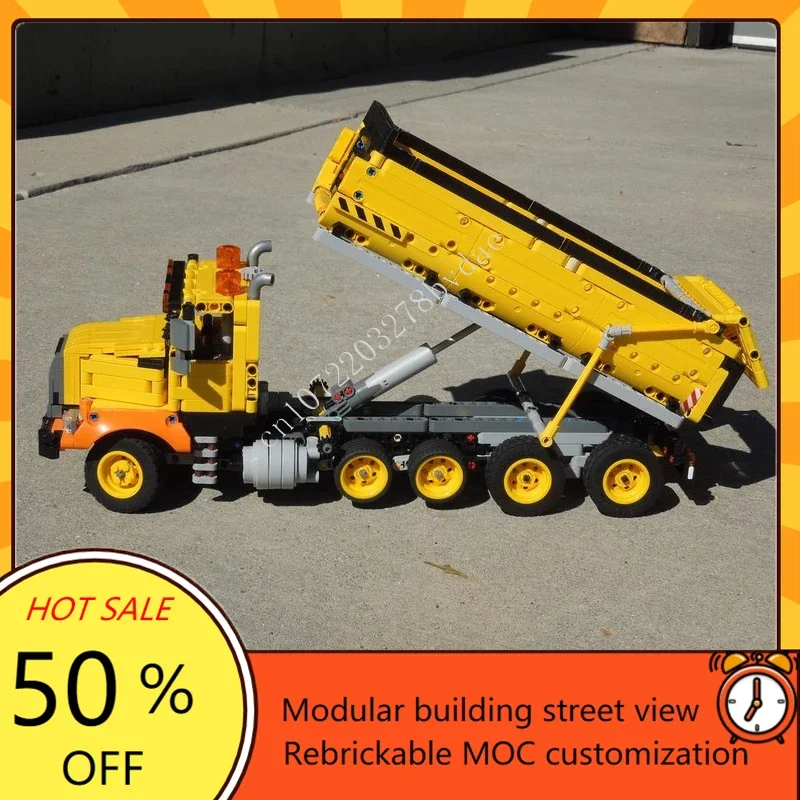 MOC Technic Mack – ensemble de Train camion à benne basculante en granit, locomotive Express, Puzzle de noël, Architecture, ensembles d'assemblage à monter soi-même, jouet cadeau