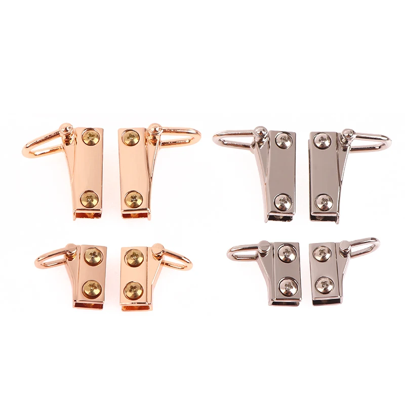 1 Pair Metal Bag Side Anchor Gusset Hanger Clamps Bag Side Edge Anchor Link Hardware With D Rings For Bag Purse Strap