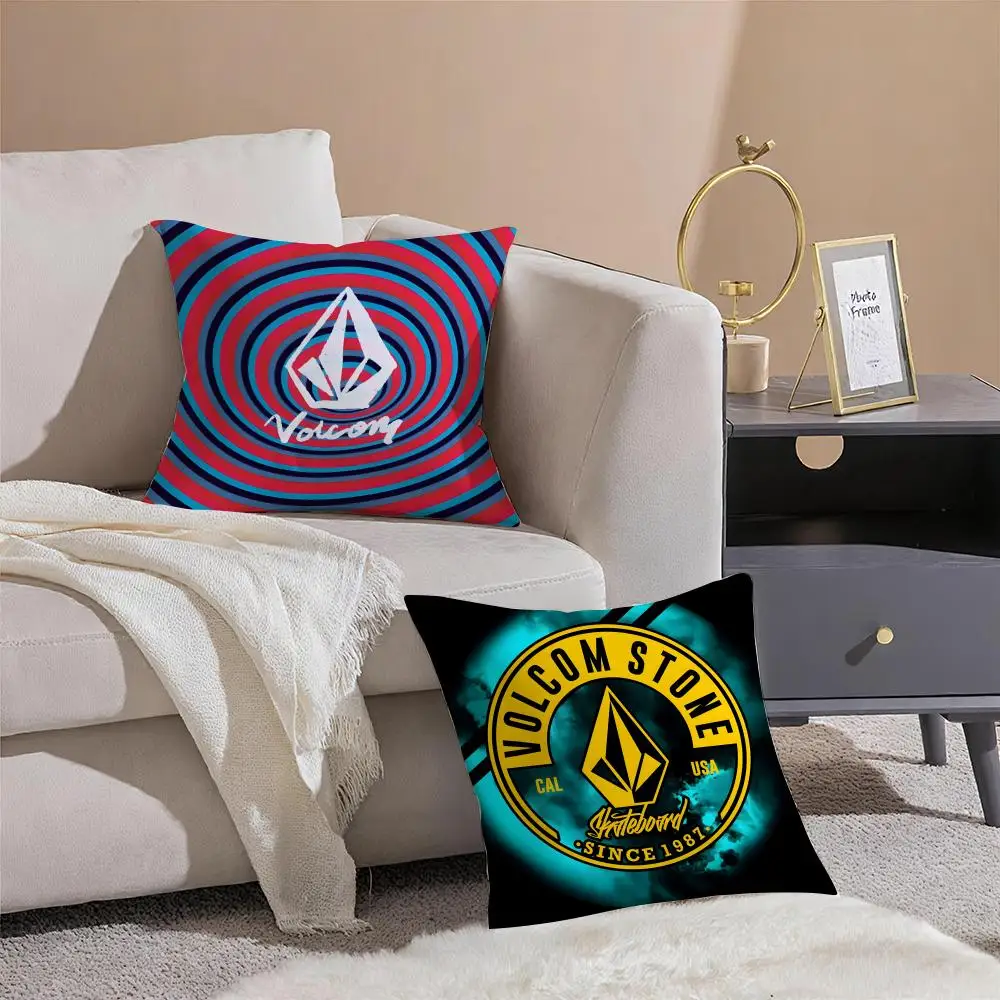 Volcom Cushion Cover Throw Pillow Cover Hidden Button Durable Polyester Chair Cushion