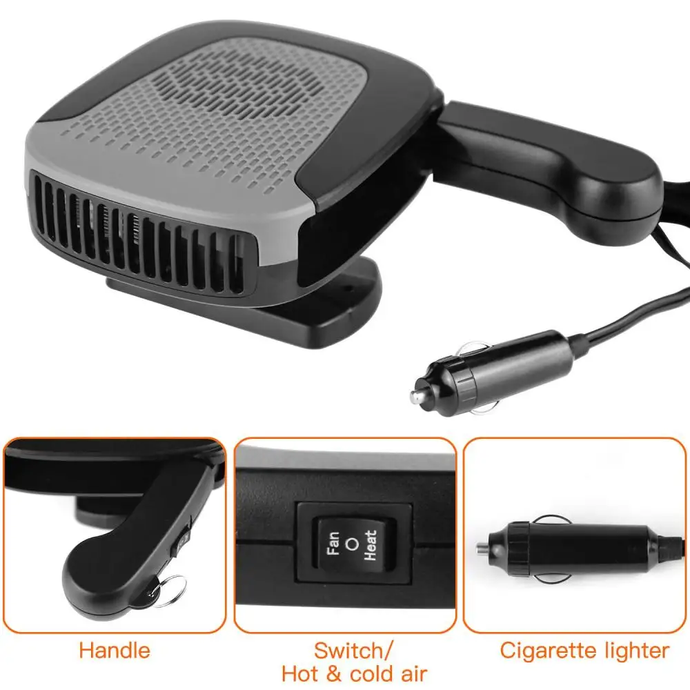 12v 360 Degree Car Heater Fan Adjustable High-power Portable Heater Cooler Defrost Defogger Rapid Heating Cooling for Car