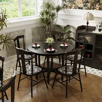 Retro Solid Wood Round Table Combination Western Restaurant Commercial Hotel Table and Chair Booth Sofa 4