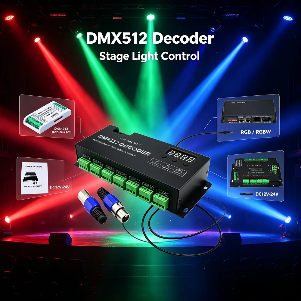 DMX512 RGB RGBW LED controller 3/4/6/12/ 24CH 30CH 30 Channel  2A 3A 5A dmx decoder Dimmer Driver For 5050 RGB RGBWW LED strip