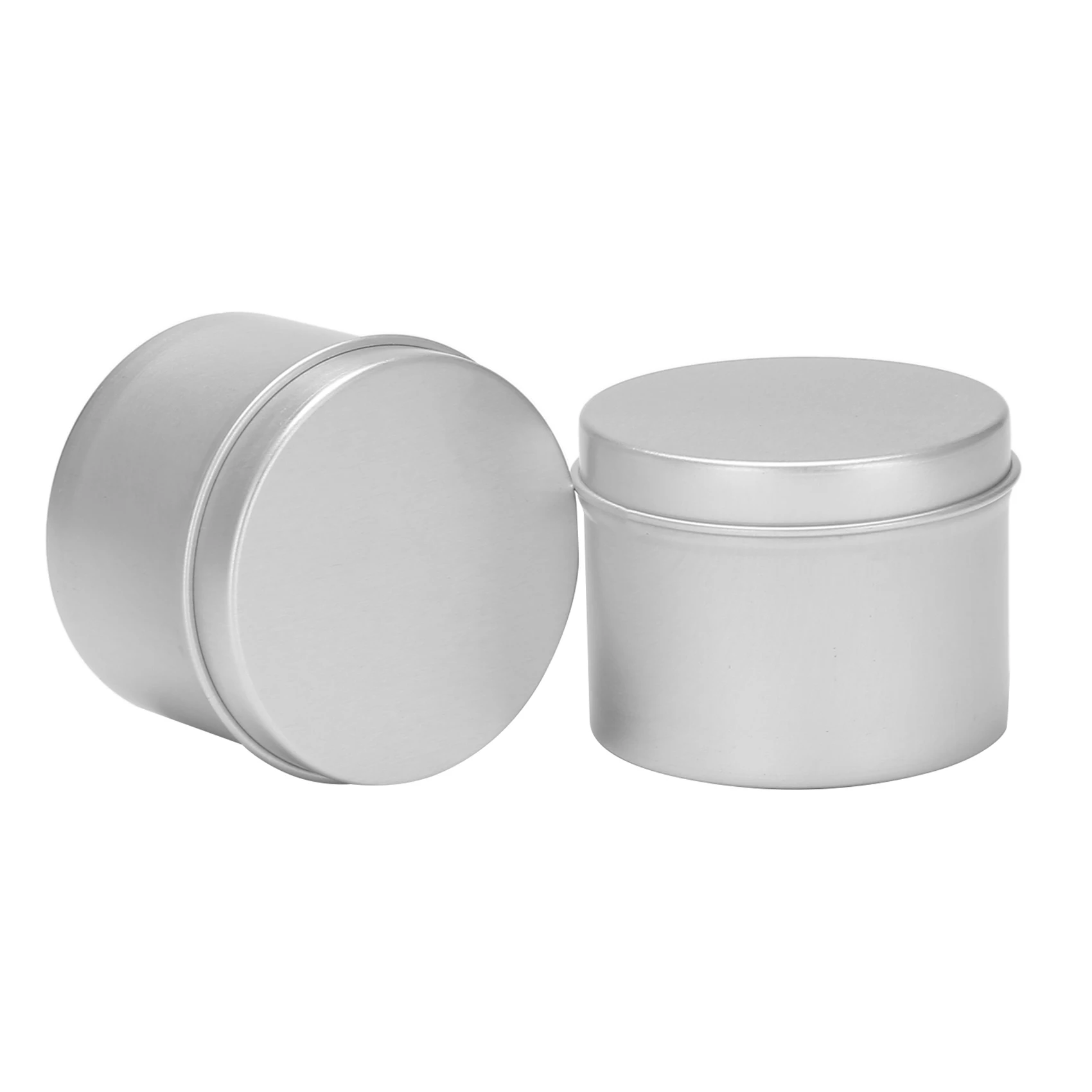 ABUH-48 Pack Round Metal Tins Box Candle Tin Black Aluminum Jar Storage Empty Pot Plain Cans Cream Cosmetic Container