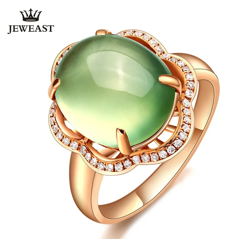 

Natural Grape stone 18K Pure Gold 2025 New Hot Selling Top Ring Women Heart Shape Ring For Ladies Woman Genuine Jewelry
