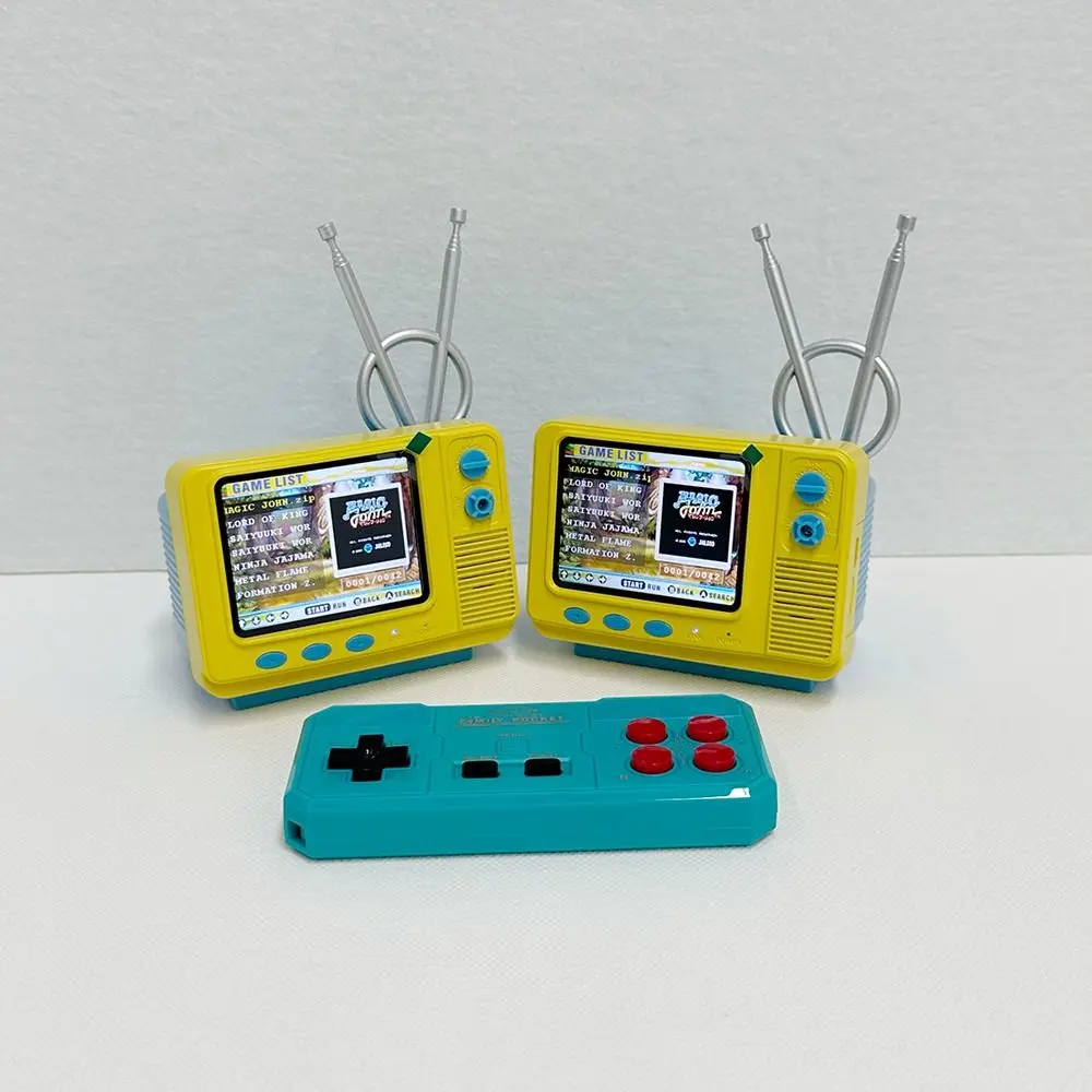 3.0 Inch Screen Retro Bookshelf TV Console Built-in 339 Games Mini Pocket Size Game Console GV300S Wireless Controllers