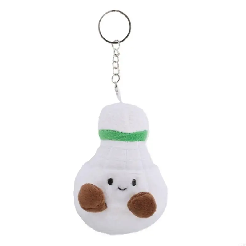 Playful Shuttlecock Plush Hanging Ornament Unique Sports Keyring Adorable Shuttlecock Keychain For Daily Use