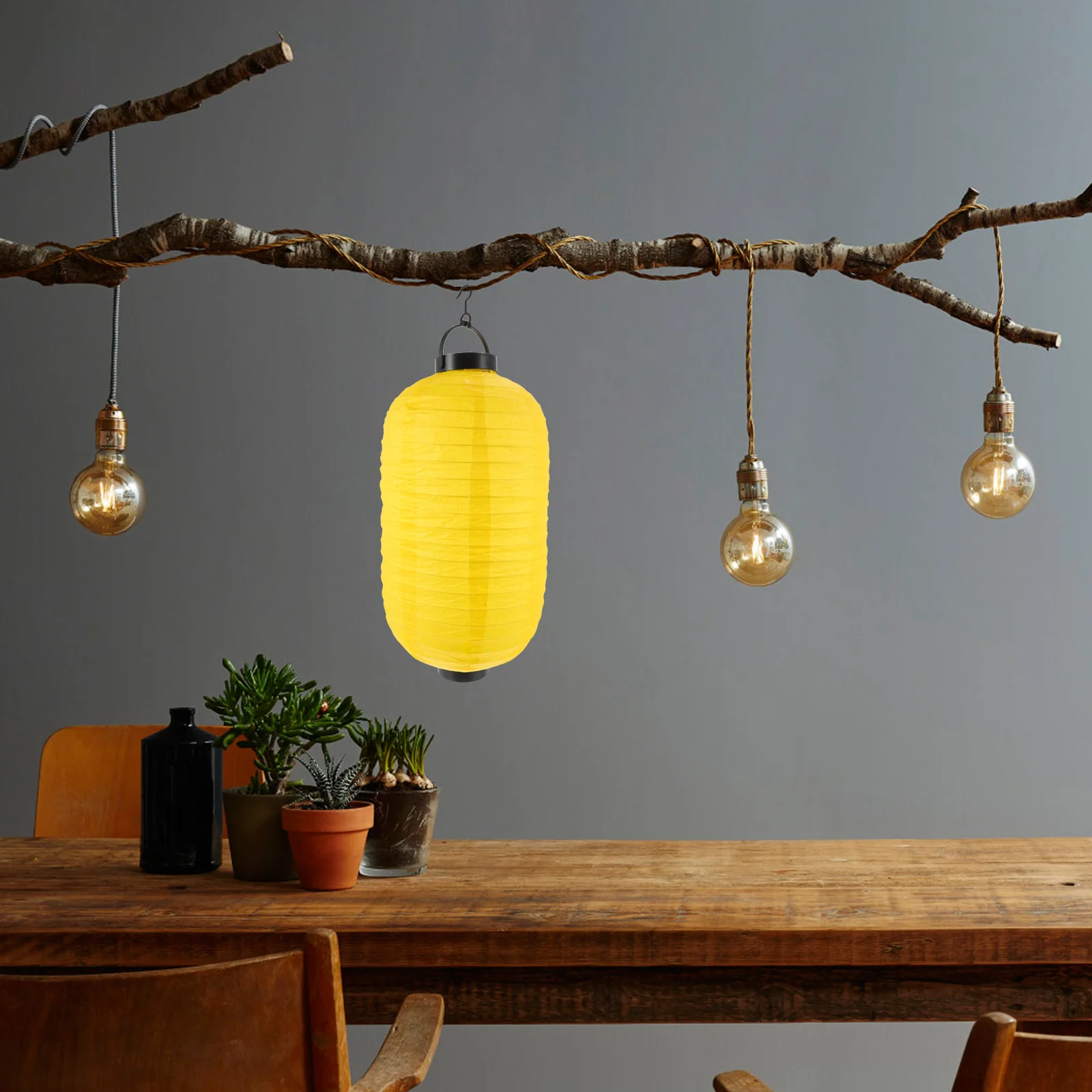 

1pc Led Winter Melon Lantern Japanese Style Paper Lanterns Warm Light Hanging Decor For Restaurant Outdoor Party