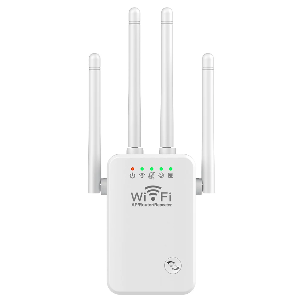 

WiFi Range Extender 2.4 GHz Wireless Internet Repeater 300Mbps Easy Setup 4 Antenna Long Range for Home with Ethernet Port