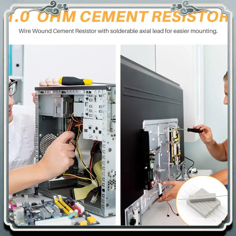 Premium 1.0 Ohm 10W Wirewound  Cement Resistor 5 Pcs