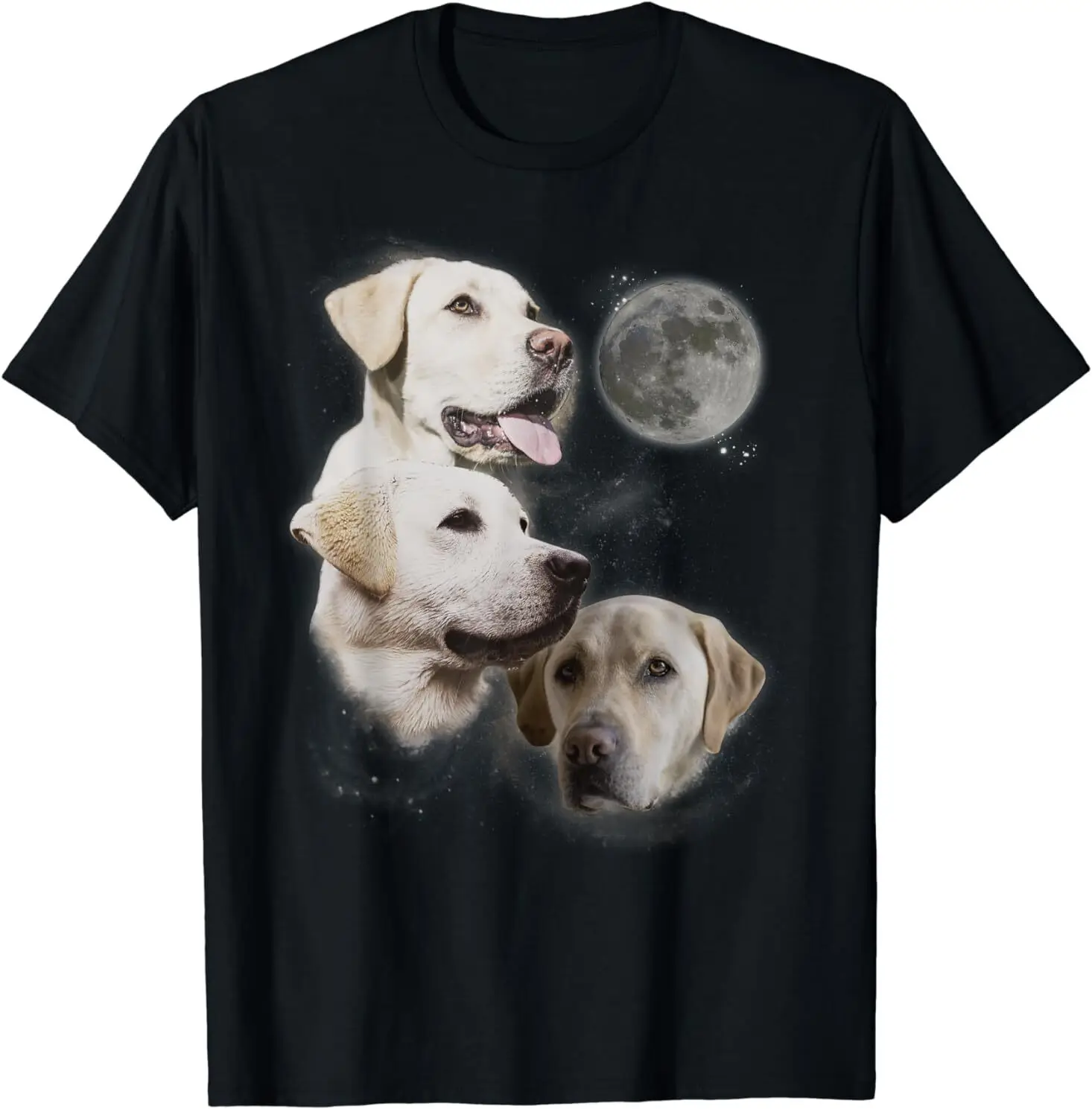 NEW Howling at the Moon Shirt Funny Yellow Labrador Retriever Gift T-Shirt