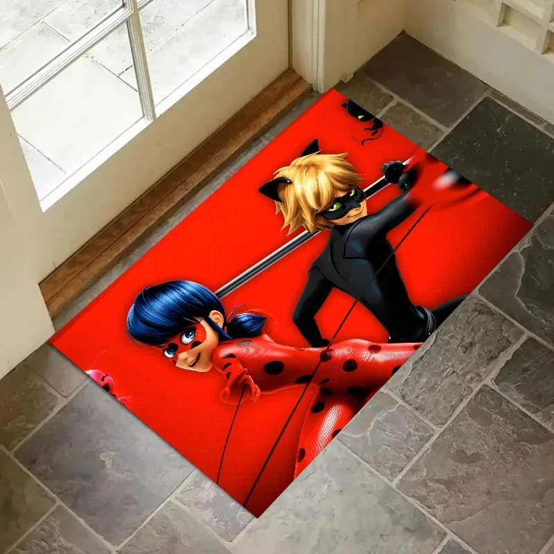 1pc Miraculous Ladybug  Floor Mat Doormats Home Carpet Foot Mat Bathroom Absorbent Mats Anti-Slip Mats Home Decor Supplies