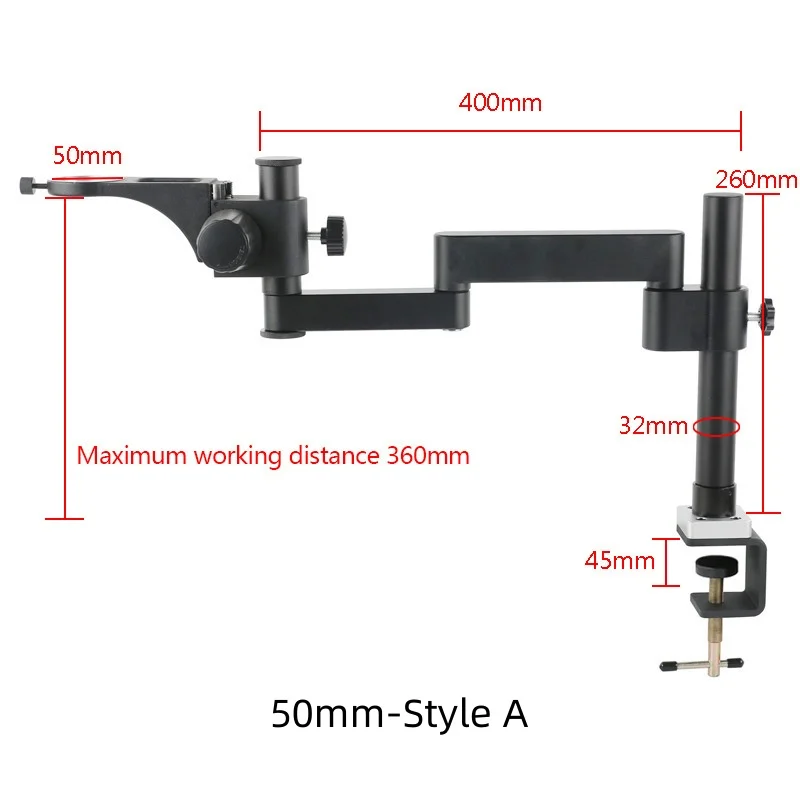 Adjustable Articulated Arm Clamp Bracket 50mm 76mm C-Mount Lens Bracket Trinocular Microscope Industrial Camera Bracket