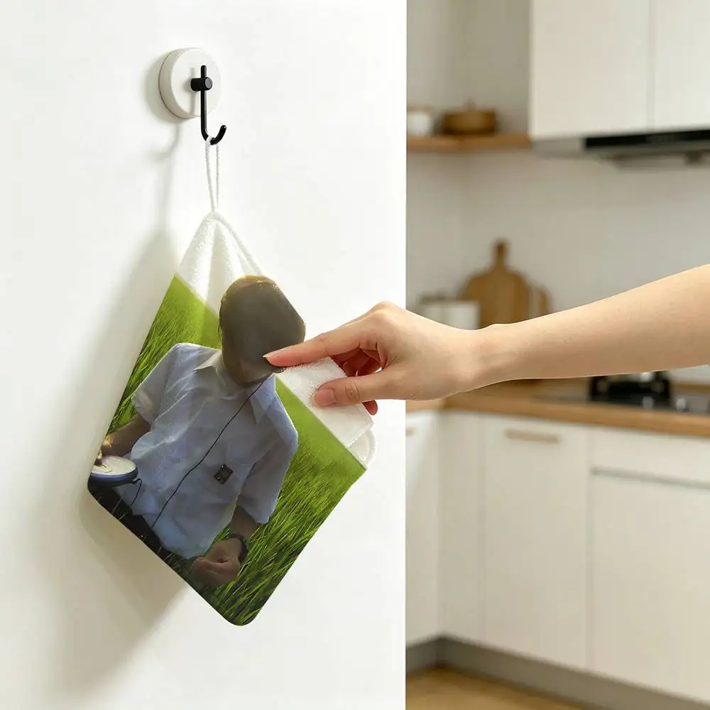 A-All About Lily Chou-Chou Polyester Cotton Hanging Kitchen Towel, Soft Hand Wiping Towel, Reusable for Kitchen Bathroom Home