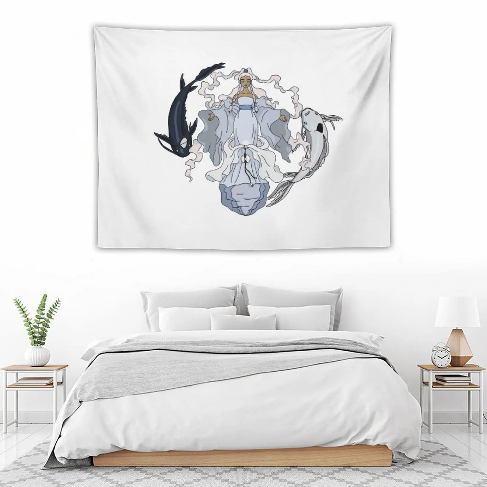 

avatar yue tui and la koi fish Tapestry Kawaii Room Decor Decorative Wall Murals Decoration For Bedroom Home Supplies Tapestry
