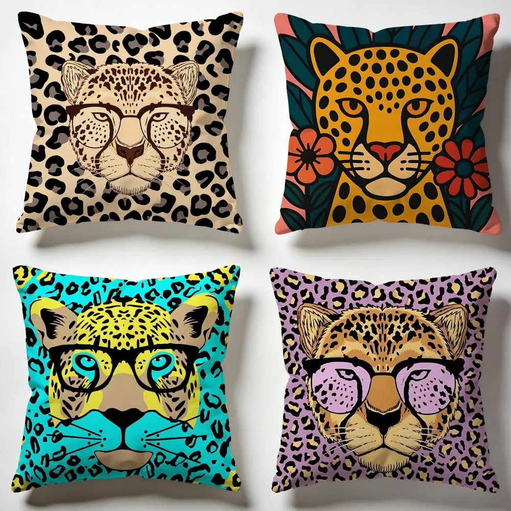 Leopard‑Print Leopard Cushion Cover Soft Pillow Cases for Home Bedroom Living Room Sofa