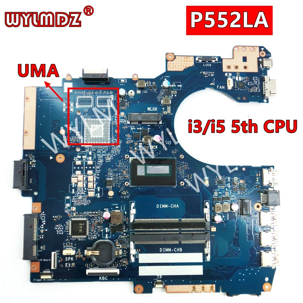 

P552LA i3/i5CPU Laptop Mainboard For Asus P552LJ PE552LJ PRO552LJ PX552LJ PE552LA PX552LA PRO552LA Motherboard Tested