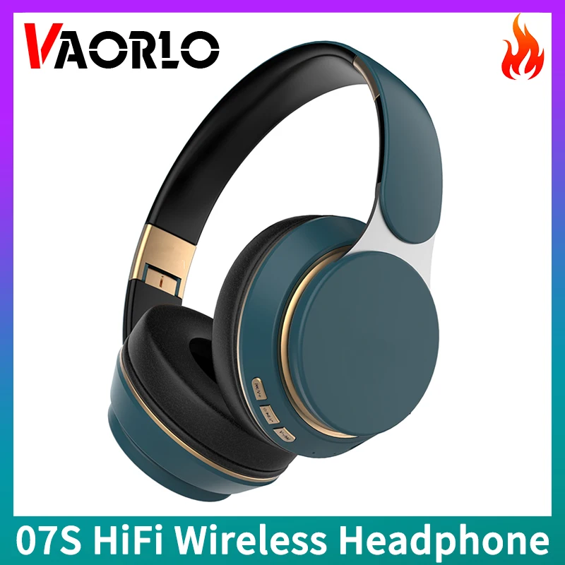 

VAORLO 07S HIFI беспроводные наушники Bluetooth 5,0 наушники Складные стерео игровые гарнитуры Поддержка 3,5 мм AUX TF карта с микрофоном