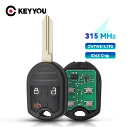 KEYYOU Car Remote Key 3/4 Buttons 315MHz 4D63 Chip For Ford Flex Explorer Taurus Mustang 2010 2011 2012 2013 CWTWB1U793