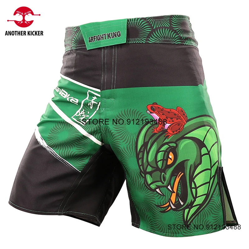 

For MMA BJJ Grappg Shorts Snake Sublimated Kick Bo Fight Pants Gym Wear No Gi Jiu-Jitsu Judo Wrestg Clothing