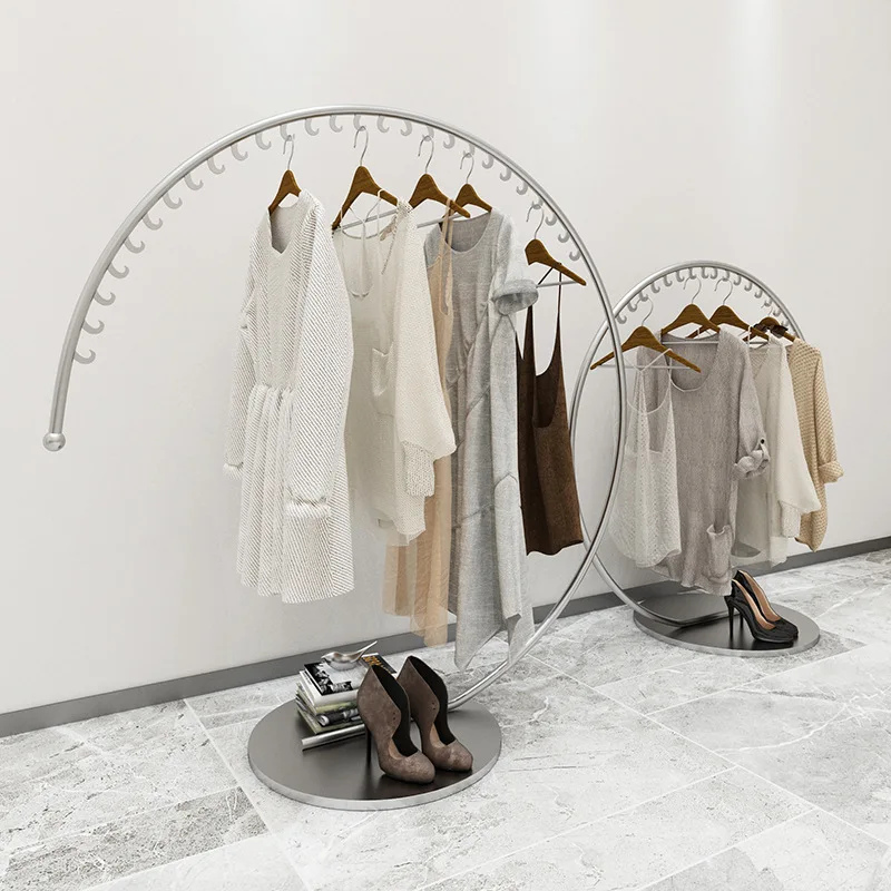 Clothing Store Nakajima Shelf Floor-to-ceiling Display Rack Store Creative Gold Display Rack Men's and Women's Clothes Hanging