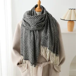 2024 Japanese Fashion Winter Warm Scarf Men Women New Tassel Shawl Thickening Long Scarves Imitation Cashmere Popular Wrap Scarf